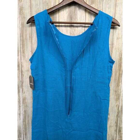 Sag Harbor Bright Blue Linen Sleeveless Maxi Dress Sequins Womens 8P NWT - Picture 7 of 13